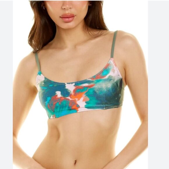 New Tanya Taylor Strappy Maxine Bikini Top Beach Boho Fun Print Rise Size 3X - Picture 1 of 3